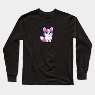 Cute fluffy corg Long Sleeve T-Shirt